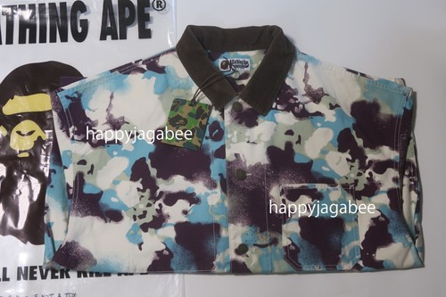A BATHING APE Men's MAP CAMO WORK JACKET 1L30140001 b - Picture 3 of 15