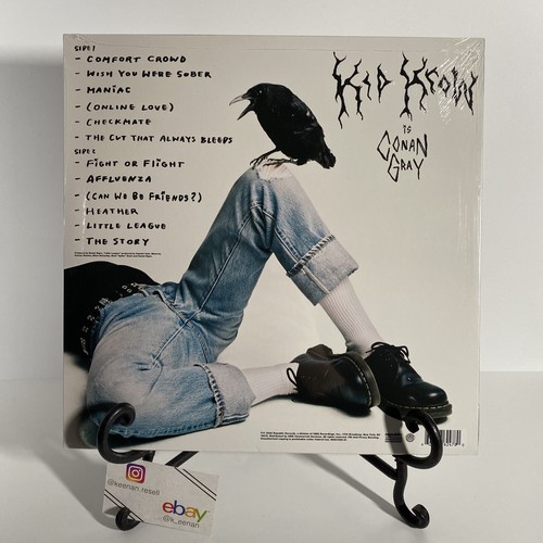 Conan Gray - Kid Krow White with Black Swirl Vinyl LP (NEW, IN HAND) Grey RARE - Picture 3 of 3