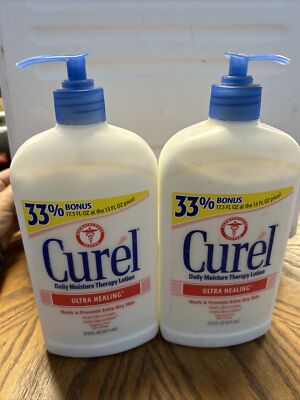 LOT of 2 Curel Ultra Healing Moisture Therapy Lotion For Extra Dry Skin-17.3 Oz