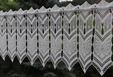 Plauener Spitze Scheibengardine Makramee Lamellenpanneau Höhe 30 cm nach Maß