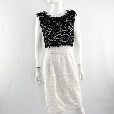 Bcbg Dresses | Nwt Bcbg Cerise White/Black Lace Floral Dress Size 10 | Color: Black/White | Size: 10 | Lucky421's Closet