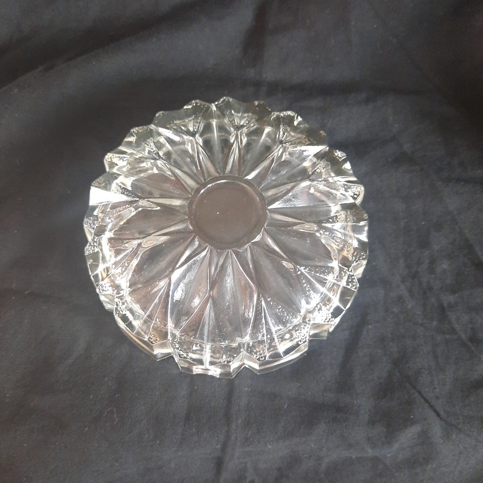 Heavy Glass Ashtray, Star Diamond Cut Design & Decorative Edge. eBay