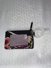 Vera Bradley Lighten Up Zip ID Case Coin Purse Wallet KeyRing Kauai Floral NWT