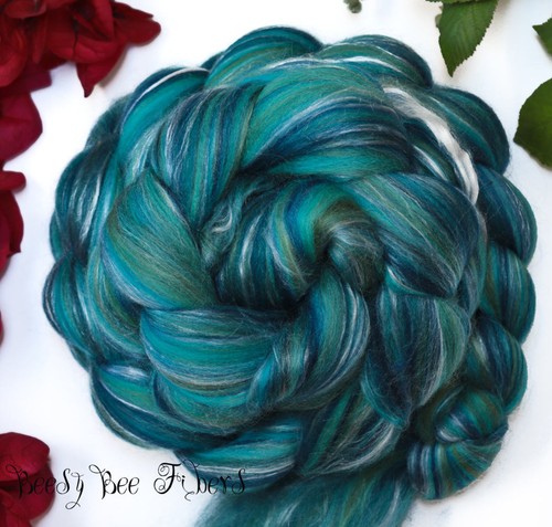 MOTHER EARTH - Merino Silk Combed Top Wool Roving for Spinning Felting 4 oz - Picture 2 of 8