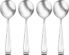Moda Stainless Steel Soup Spoons Set of 4 Durable Flatware Spoons