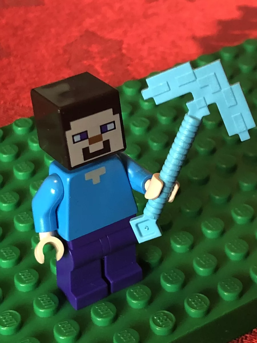  LEGO Minecraft: Steve Minifigure with Pickaxe : Toys & Games