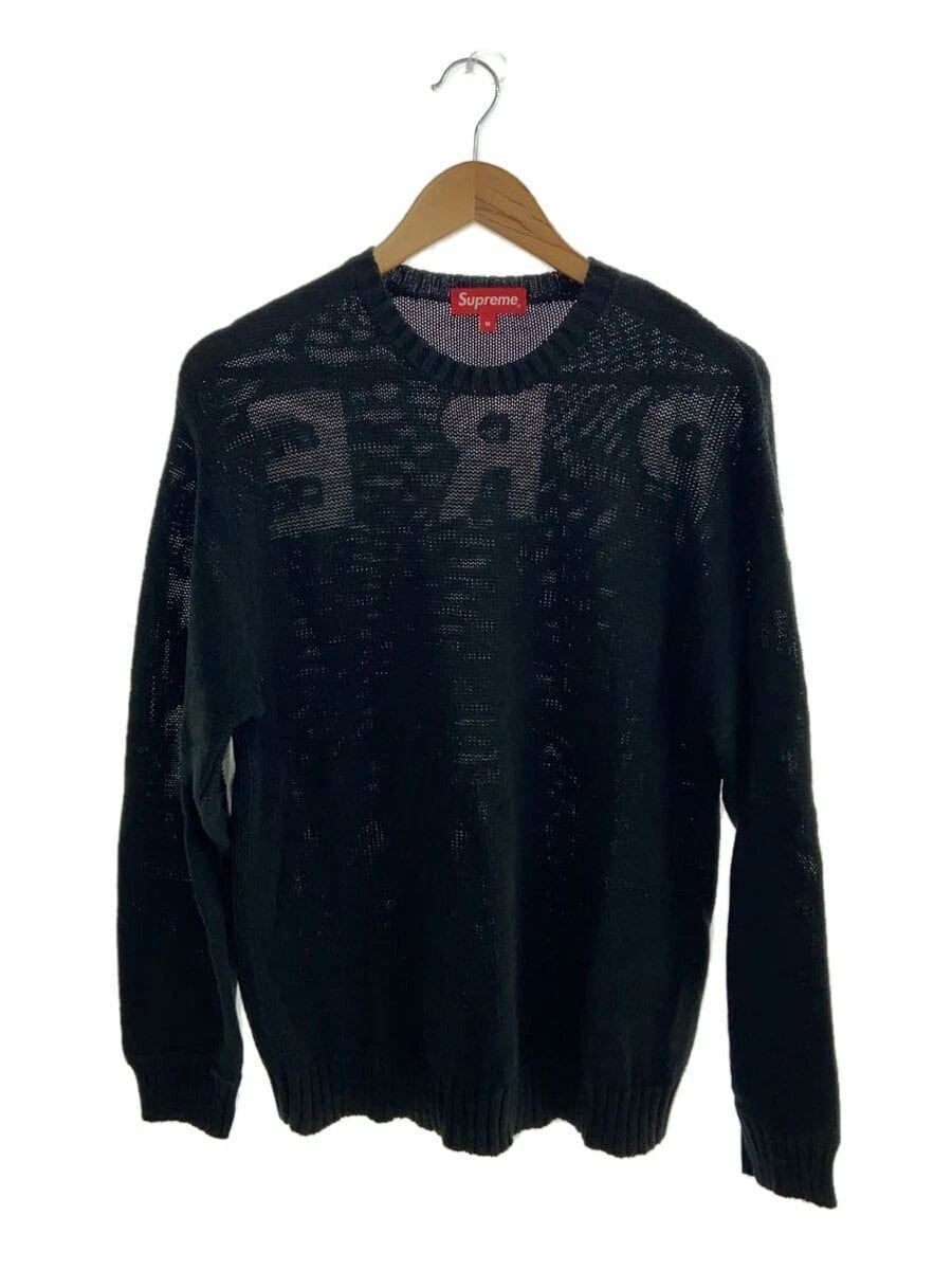 Pull Supreme tricot 20ss logo dos (mince M coton noir occasion