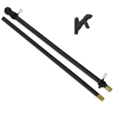 5ft Wooden Flag Pole Kit Black Wood Flag Pole & Bracket Kit