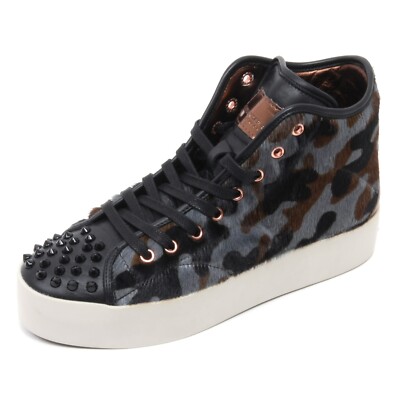 B6682 sneaker alta donna ALEXANDER SMITH LONDON nero/grigio/marrone shoe woman