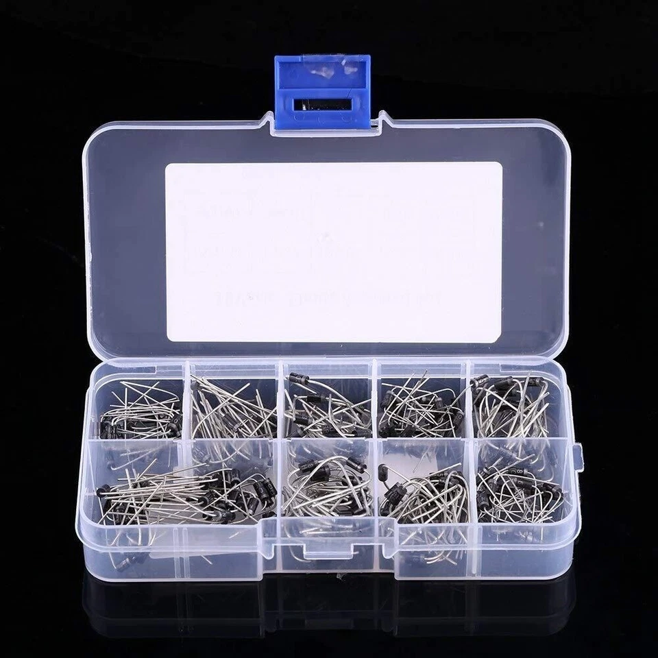 200Pcs/Set 10 Value Rectifier Diode Schottky Assortment Kit w/ Box 1N4001-1N5819 - image 3 of 4