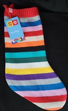 LEGO Target 2021 Christmas Stocking Stripe Sweater Knit Holiday Exclusive Rainbo