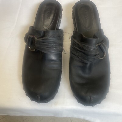 Ecco Women's Mules Clogs Shoes Studded Black Leather Size 41