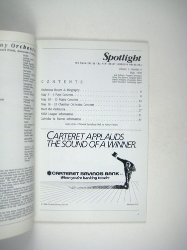 Spotlight New Jersey Symphony Orchestra May 1990 Season Pratt Kabalevsky Wright - Picture 2 of 8