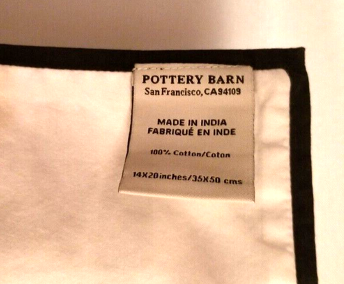 Pottery Barn Placemats Black & White Contemporary Floral Artsy Design Set of 6 - Picture 5 of 7