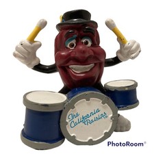 California Raisins Drums Drummer Figure by Calrab Applause 1988, PVC, 3" Tall