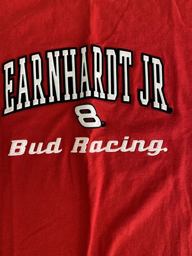 Vintage Chase Authentic Earnhardt Jr Bud Racing #8 Nascar Red Tshirt Large - Picture 3 of 4
