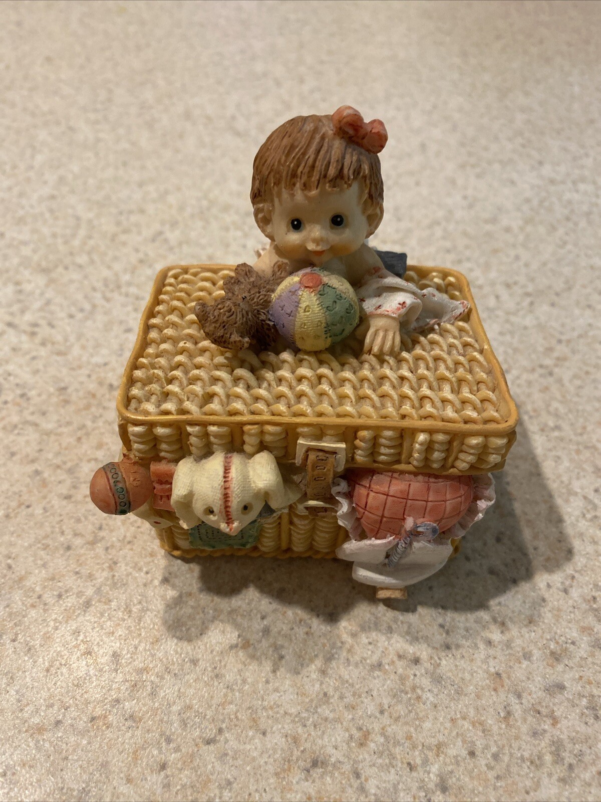 Vintage Ceramic Figurine Boy With Dog And Other Toys