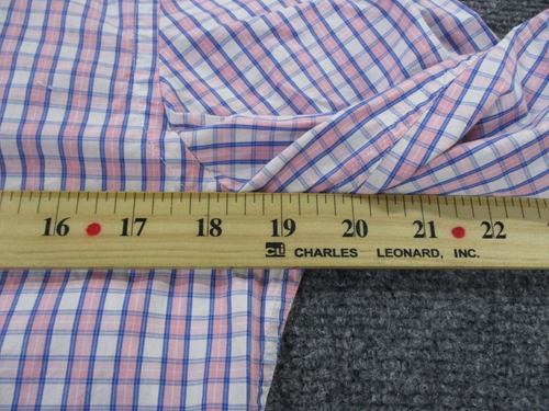J Press Shirt Adult M Pink Blue Plaid Dress Business Classic Work Casual Mens - Picture 5 of 9