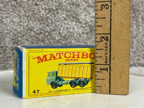Vintage Lesney Matchbox Series 47 DAF Tipper Container Truck Yellow Silver - Picture 17 of 17