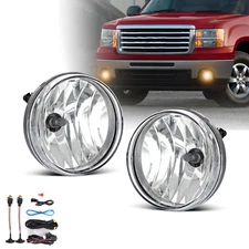 Fog Lights Assembly for 2007-2013 GMC Sierra 1500 Replacement Clear Lens