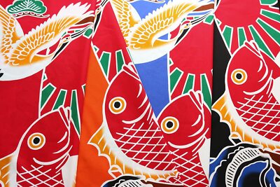 Japanese 大漁旗 Tairyouhata / big catch flag cotton 35× 40inc Blue