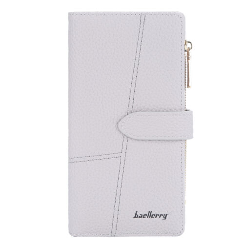 Mujeres Dama Cuero Suave Billetera Bolso Largo Portatarjetas Cartera NAVIDAD Regalo STOCK DE EE. UU. - Imagen 22 de 36