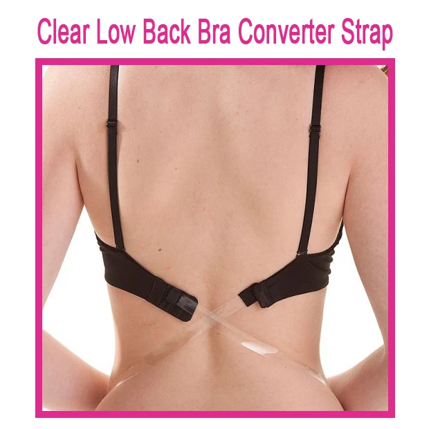 Clear Low Back Bra Strap - BLACK - Low Back Bra Converter Strap