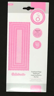 New Tonic Studios Slimline Scalloped Edge Layering Die Set ''Celebrate'' $22 Value