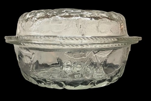 Libbey ORCHARD FRUIT Clear Glass 3 QT Round Casserole Baking Dish, Pie Plate Lid - Foto 4 di 5