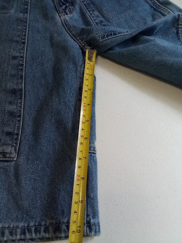 Vintage 90s-Y2K Lee Pipes Blue Denim Carpenter Skate Jean Shorts Youth XS USA - Picture 7 of 8