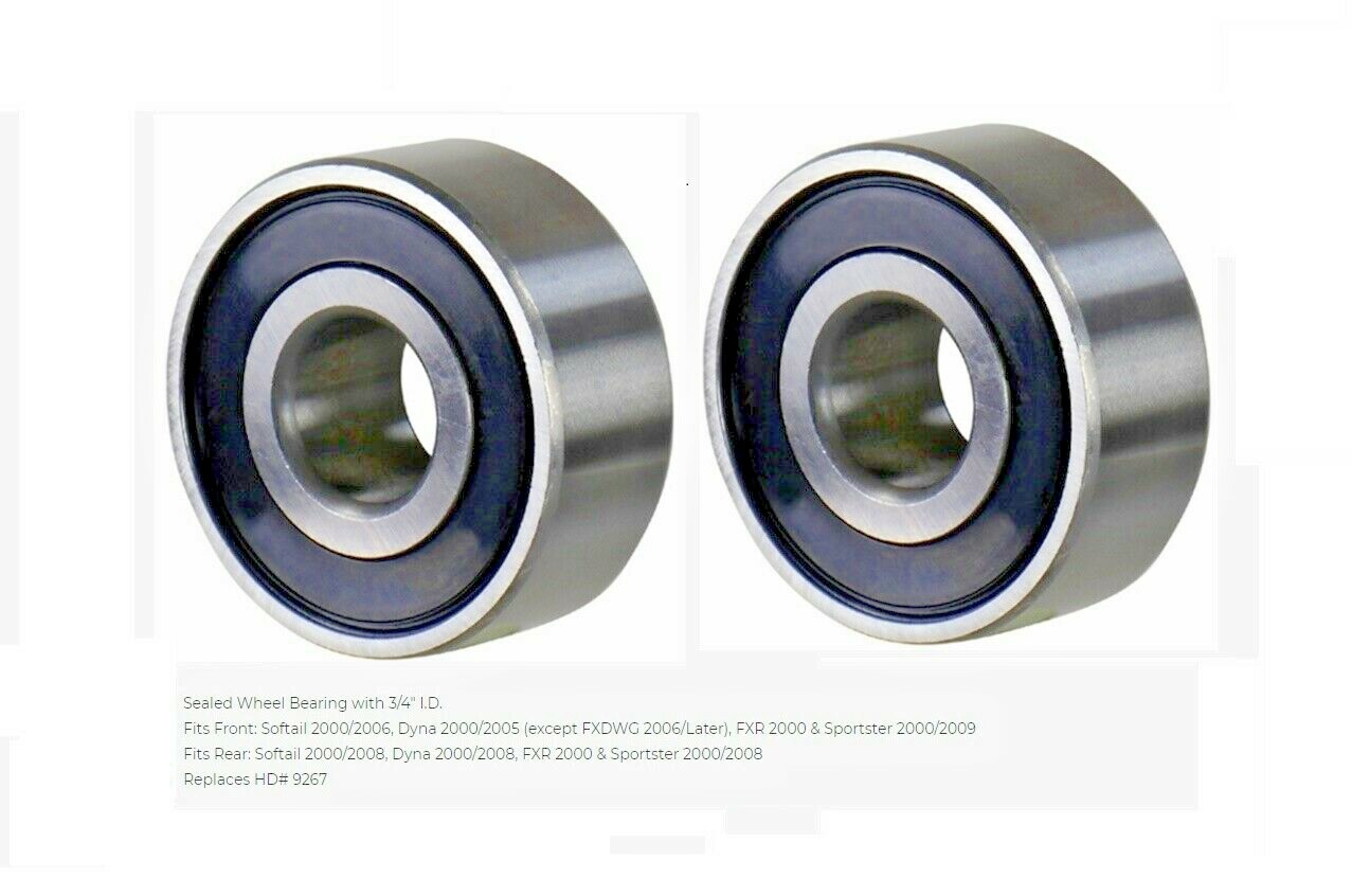 HARLEY 3/4" Wheel Bearings SEALED XL SPORTSTER 0009 BIG TWIN FL FX 00