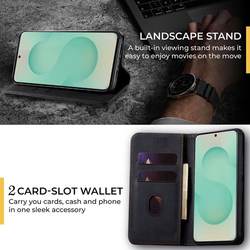 For Samsung Galaxy S25 Plus/Ultra Case Flip Wallet Leather Cover Tempered Glass - Bild 19 von 27