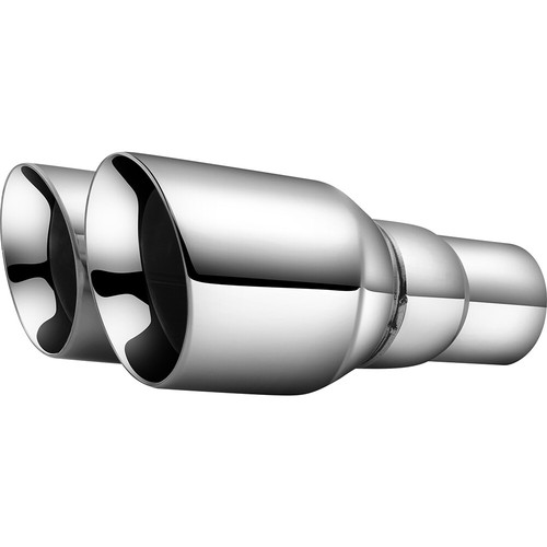 2X Dual Exhaust Tip 2.5"In 3.5"Out Weld-On For Mercedes AMG W205 W204 W212 W222 - Picture 12 of 13
