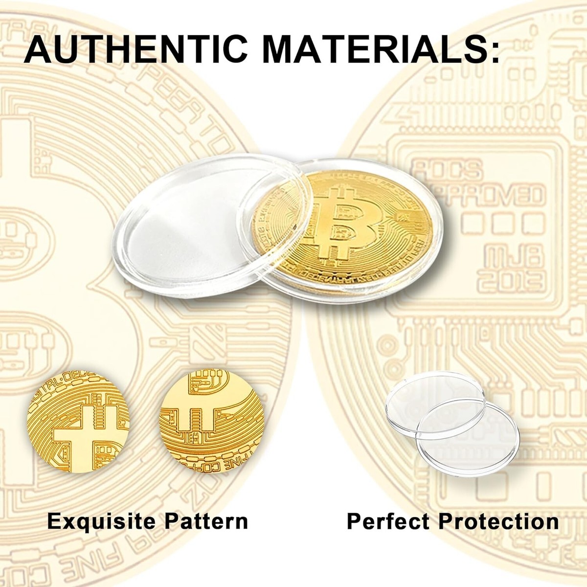 Trump Bitcoin 10-Piece Gold Plated Bitcoin Physical Coin Set -  Commemorative Collectible Coins Crypto Currency Coins
