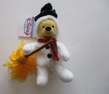 Disney Store Mini Bean Bag Snowman Pooh 8" Plush
