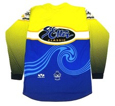 Voler Fig Newton Maillot Cyclisme Homme Large 3/4 Zip Jaune Vintage Vélo