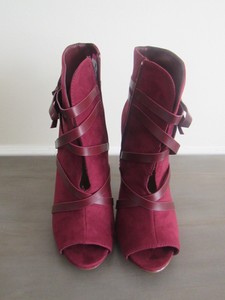 justfab burgundy booties