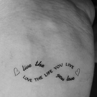 Love The Life You Live Temporary Tattoo Live The Life You Love Wrist Ankle Neck Ebay