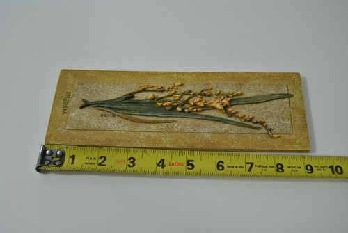 Slate Freesia Blum Plaque 3-D Wall Hanging Floral 9 1/4" by 3 1/4" - Picture 7 of 8