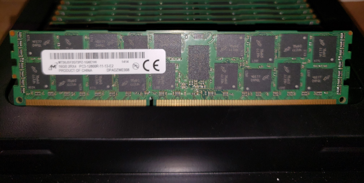 Barrette RAM Serveur Micron 16Go (2Rx4) PC3-12800R DDR3 – Occasion