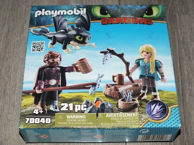 Playmobil Dragons Hikkie et Astrid avec Babydrache (70040