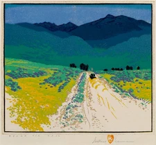 Gustave Baumann: Bound for Taos 22x30 Archival Quality Fine Art Print