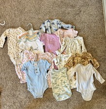 Mix Unisex Baby 0-3M Cotton Blend Bodysuit Lot Multicolor Floral Animals