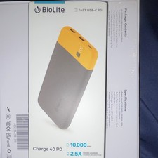 BioLite Charge 40 PD 10000mAh Power Bank Fast Charge USB-C/USB-A 3 Port