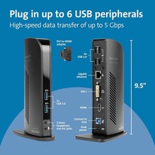 Kensington K33972 / M01167 USB 3.0 Docking Station w/ power, USB cables, HDMI