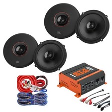 2x JBL Club 64SQ 6.5" Speakers  STX Audio 1200W 4 Channel Car Audio Amp  Kit