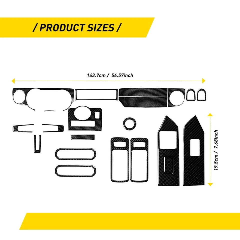 Juego de superposición de cubierta central delantera interior de fibra de carbono para Ford Mustang 2009-2013 Foto 4 de 4
