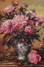 Cross Stitch Kit "Vase of Peonies" B543 Luca-S Unprinted  anvas