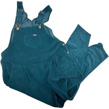 Vintage 80s Women's Blue Teal Corduroy OshKosh B'gosh Vestbak Bibs Overalls Sz S