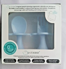 Baby Spoons, Toddler & Baby Utensils, Baby Feeding Baby Fork, 1 Set, Baby Blue